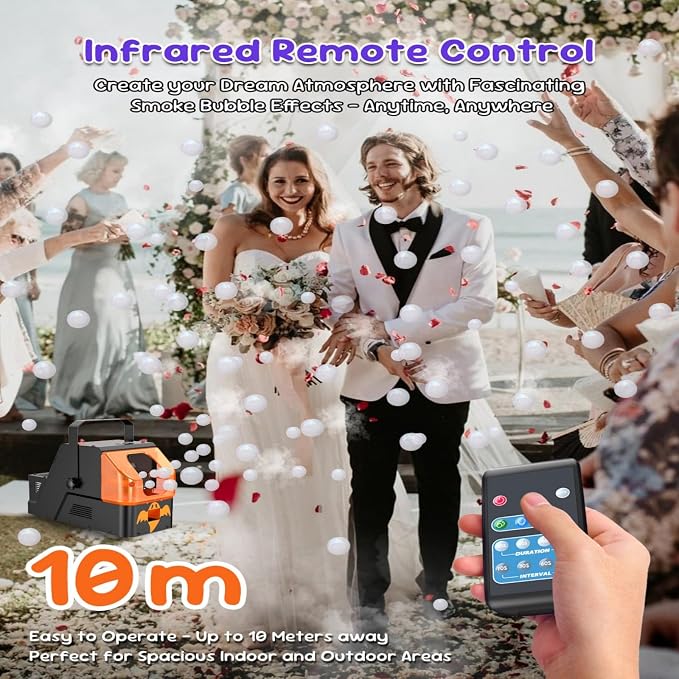 450W Fog Bubble Machine, WOOYE 3-in-1 Smoke Bubble Machine with Remote Controller, Produce Colorful Bubbles Foggy Bubbles Abundant Fog for Halloween Christmas Holiday Stages Wedding Clubs