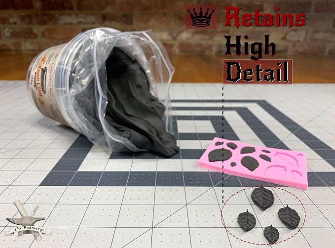 The Foamory Moldable Cosplay Foam Clay (900g Black) High Density Air Dry Clay, EVA Foam Sands Paints Easily, Non-Toxic Safe and Safe for Crafts