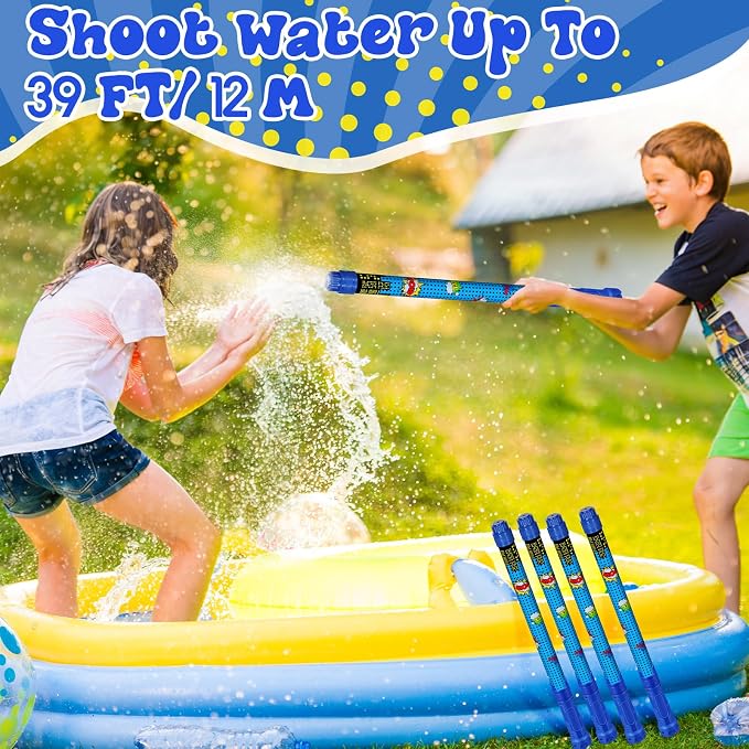 Halloscume 12 Pcs Comics Party Favors, 15'' Water Guns Bulk for Kids Water Squirt Blasters Guns, Summer Activity Swimming Pool Backyard Beach Outdoor Toys for Kids Adults, 39 ft Range Shooter