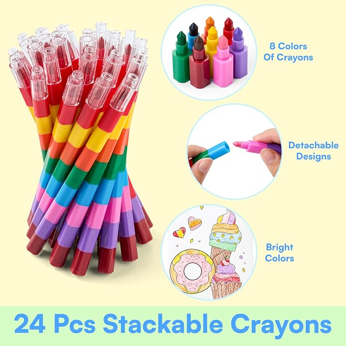 JOYIN 24-Pack Mini Coloring Books Crayons, Bulk Coloring Book Set, Party Favor for Kids 4-8, Birthday Goodie Bags, Classroom Gifts for Students