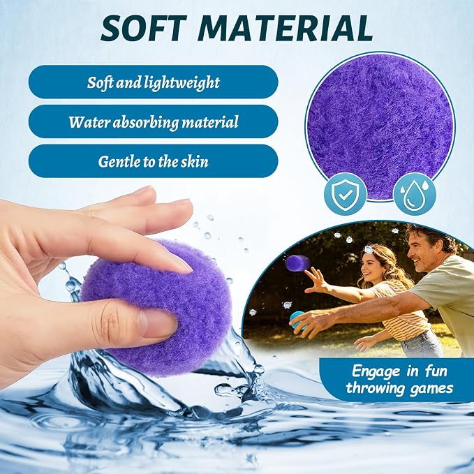 Xeehwb 200 Pcs Reusable Water Balls,Soft Soaker Splash Balls with Mesh Bag,Water Games Toys Ball for Outdoor Water Games Summer Fun,Pool Party,Beach Activities(6 Colors)