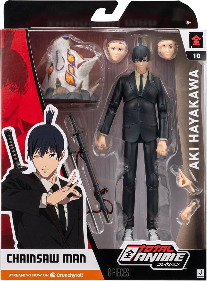 Total Anime AKI Hayakawa - 6.5-Inch Figure with Swappable Faceplates, Alternate Hands, Weapons, and Fox Devil
