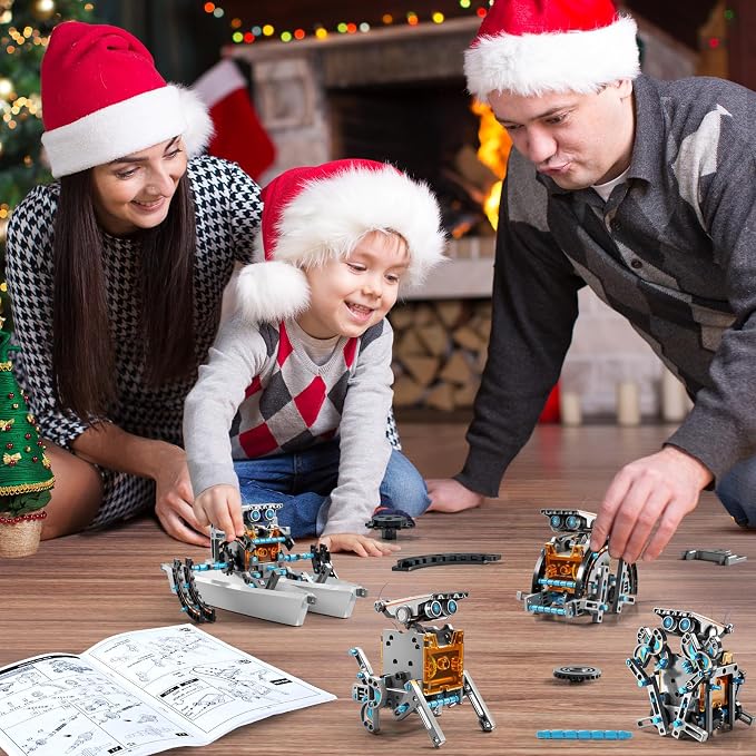 STEM Toys for Ages 8-13, Solar Powered Kits Toys Robotics for Kids Ages 8-12, Educational Building Science Experiment Kit, Boys Gifts for Kids 8 9 10 11 12 13 Years Learning Projects (Gray)