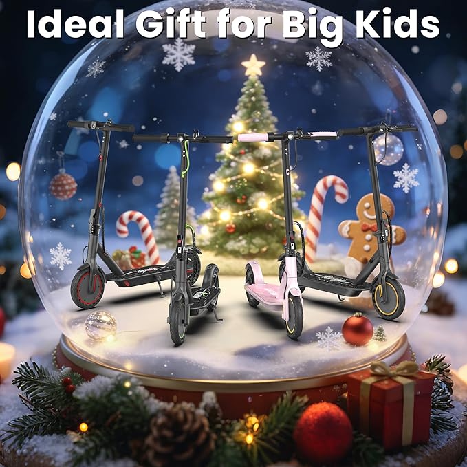 Werhy Kids Electric Scooter, 350W Motor, 19 Mph Speed & 15 Miles Range, 8.5" Solid Tires, Lightweight Foldable Scooter with Dual Braking System, Max Load 265LBS