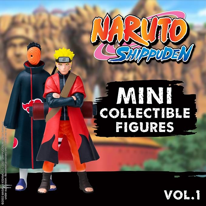 P.M.I. Naruto Shippuden Collectible Mini Figures 12 Pack Deluxe Box | Anime Toy Set Featuring Team 7 Ninjas, Akatsuki, Legendary Sannin & Hidden Rare Shinobi (Assortment B)
