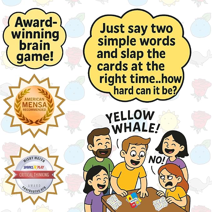Mishy Match Award-Winning Card Game for Adults & Teens - Hilarious Brain-Melting Party Game - Fun Brain Teaser Games - Mensa Games - Funny Card Games - Fun Brain Puzzle Card Games