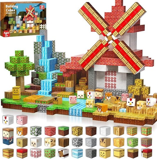 GraceDuck Magnetic Blocks - 150 PCS Build Magnetic Farm Animal Homes - Magnetics Toys for Montessori Toddler Christmas Birthday Gifts - STEM Sensory Toys for 3 4 5 6 7 8 9 10 Year Old Boys & Girls