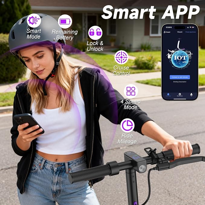 VOLPAM Electric Scooter, 350W/500W/800W/1000W/250W Powerful Motor & 19/22/ 9 MPH Top Speed, 16-28-10 Miles Long Range, Folding E Scooter Choice
