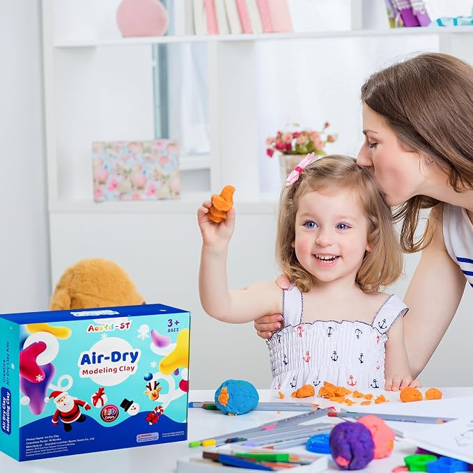 Air Dry Clay 156 Colors, Modeling Clay for Kids, Magic Clay, DIY Molding Clay Kit with Sculpting Tools, Soft and Non-Sticky, Arts and Crafts Gift for Boys Girls Kids