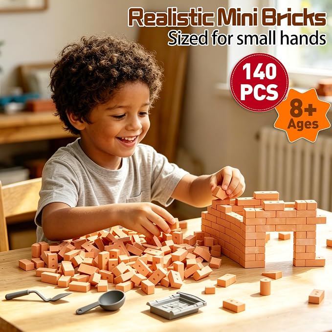 Mini House Building Kit for Kids Ages 8+, Tiny House Building Toy with Real Mini Bricks, STEM DIY Construction Set, Cottage House Architecture Craft Gift for Boys and Girls