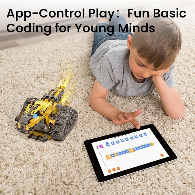 Sillbird Robot Building Kit with Remote Control Gifts for Kids Boys Ages 8-13, Coding STEM Robotic Racer Car Toys for Birthday, Build 6in1 Model with 631 Pieces