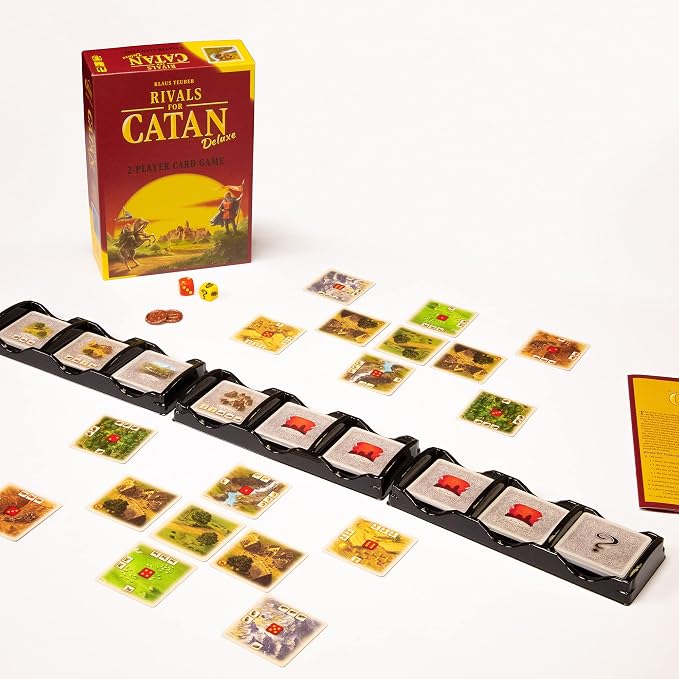 CATAN Rivals Card Game Deluxe Edition - Build, Trade, and Conquer with Enhanced Components! Family Game for Kids & Adults, Ages 10+, 2 Players, 45-60 Minute Playtime