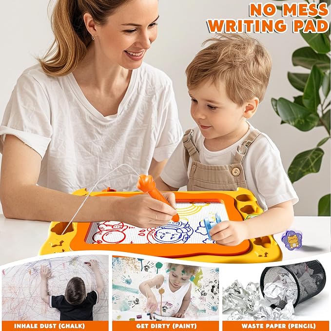 Large Magnetic Drawing Board Toddler Toys for 3 4 5 6 Year Old Kids Girls Boys, Doodle Board Montessori Preschool Educational Travel Toys Gifts for 3 4 5 6 Year Old Etch Sketch Erasable Writing Pad