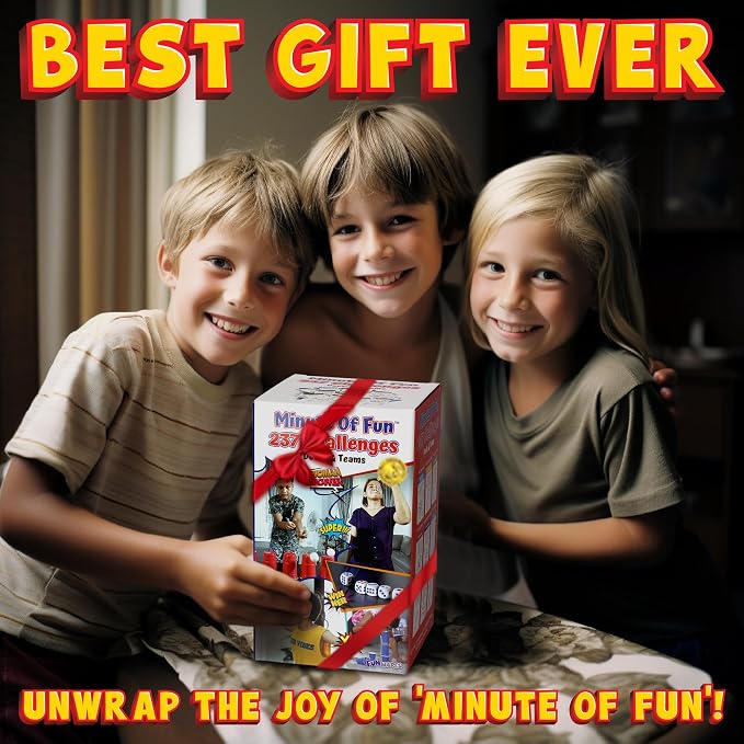 Funwares Original 237 Minute of Fun Games - Minute to Win It Family Party & Travel for Kids & Adults, 2-12 Players! Ready to Play Right Out of The Box!