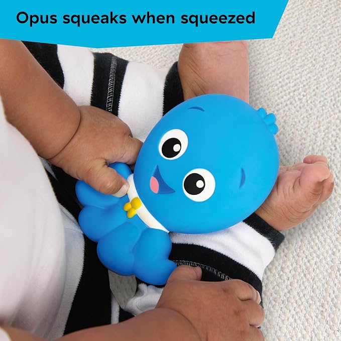 Baby Einstein Ocean Explorers Soothing Opus Natural Rubber Teether Toy, Multisensory, Ages 0 Months and Up, Easy to Clean