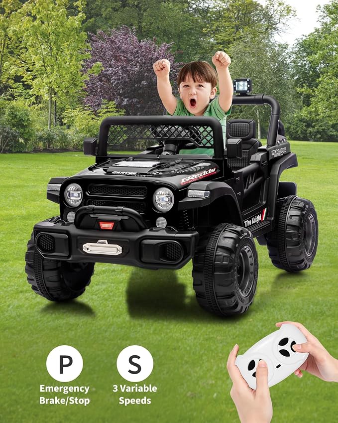 GarveeLife 12V Kids Ride On Car, 2 Seater Electric Toy Car for Toddlers and Children, Ride On Toys with Parent Remote Control, Battery-Powered w/Music & LED Lights