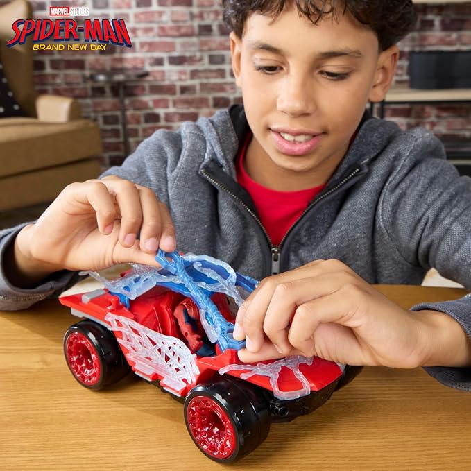 Marvel Studios Spider-Man: Brand New Day ActionVerse Stretch & Blast Buggy, 4.5-Inch Action Figure & Vehicle Toy Set, Super Hero Toys , Ages 4+