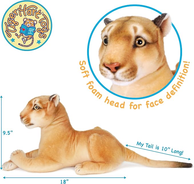 TigerHart Monique The Mountain Lion - 18 Inch (Tail Measurement Not Included) Stuffed Animal Plush
