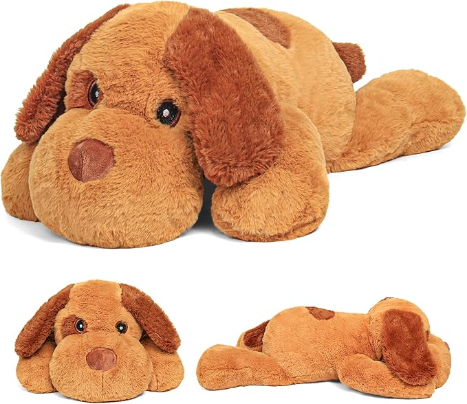 JellyMallow 5lbs 24 Inch Dog Weighted Stuffed Animals, Weighted Dog Plush, Weighted Stuffed Animal Plushies Pillows Gifts for Adults, Women, Men, Boys, Girls and Kids