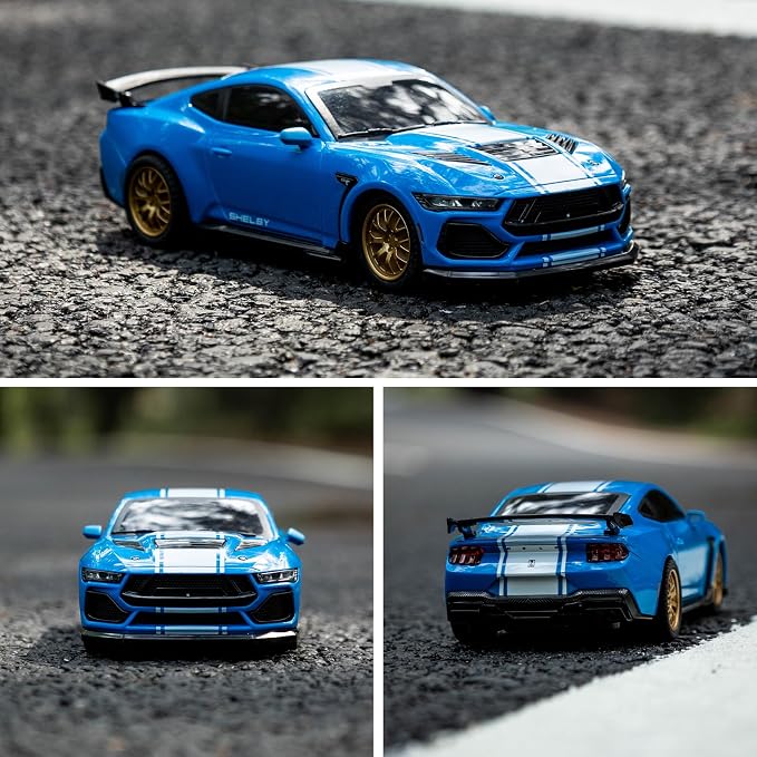 AEROQUEST Ford Remote Control Car,Officially Licensed Ford Shelby Super Snake,1:24 Scale Toy Car for Kids,Electric Sport Racing Hobby RC Cars,Birthday Gift for Boys and Girls（Blue）