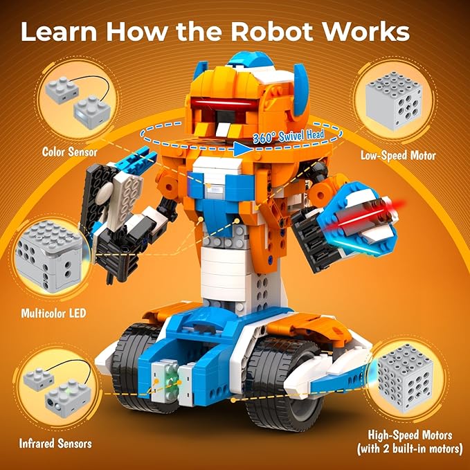 Apitor STEM Robotics Kits, Educational Toy Science Kits with Storage Box, App RC Toys Coding Robots for Kids 8 9 10 11 12 Years Old