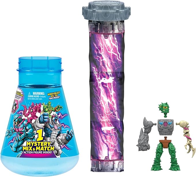 MrBeast Lab Hybrids Single Pack, Mix & Match Millions of Combinations to Create The Ultimate Beast and Reveal Individual Beast Parts to Create 1 of 10 4" Hybrid Figures, 30+ to Collect