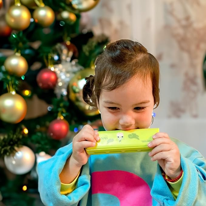 Crafteem Color Blues Harmonica, Key of C for Kids, Children, Toddler and Beginners,10 Hole 20 Tones Musical Instrument Toy Gift