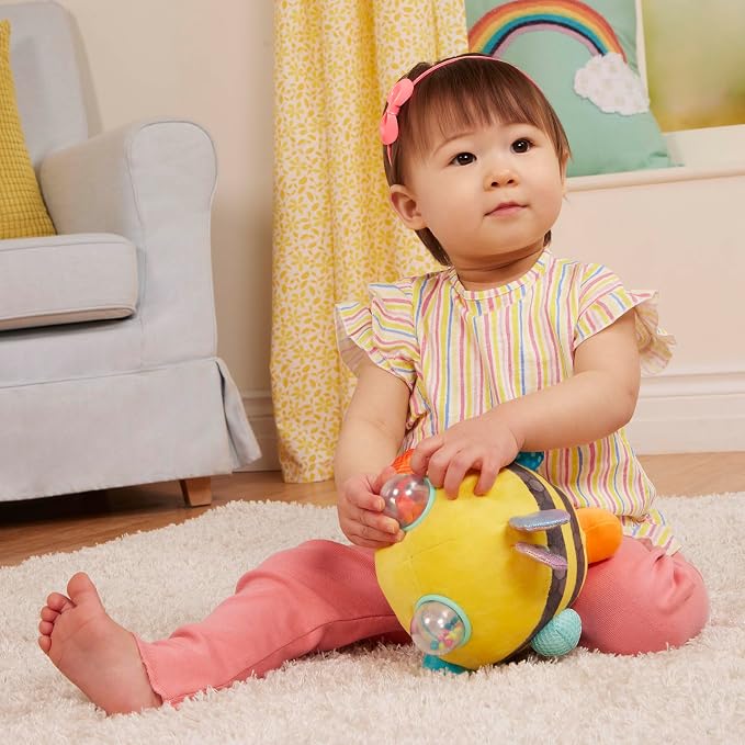 B. toys – Sensory Plush Bumble Bee with Fun Features, Interactive Play, Bumps, Colors, Textures & Sounds, Toys for Infants, Babies – 0+ Months