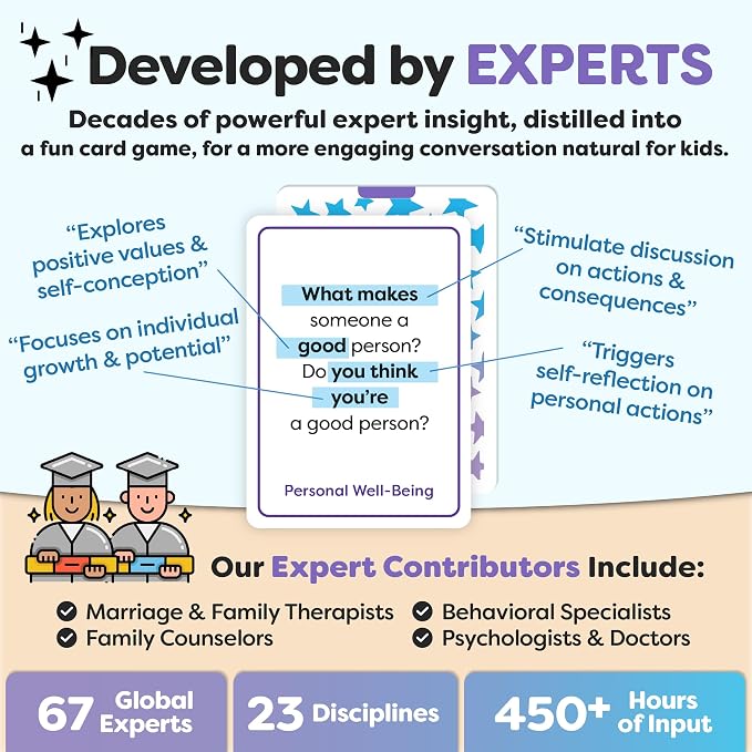 200 Kids Conversation Cards - Screen-Free Family Dinner Game and Road Trip Essential - Get Children to Talk, Listen, and Connect with Parents - Expert-Developed Gift for Ages 5-12
