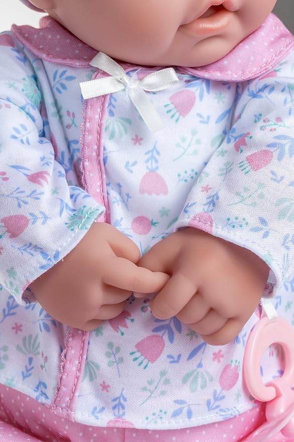 La Baby Caucasian 20-inch Small Soft Body Baby Doll | JC Toys - La Baby | Washable |Removable Pink Floral Outfit w/ Hat, Pacifier & Magic Bottle | For Children 12 Months +