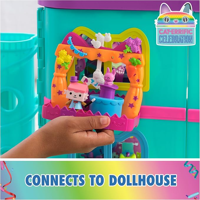 DreamWorks GABBY'S Dollhouse, Baby Box Talent Show Balcony Playset, 8-Pcs with Toy Figures, Doll House Accessories & Sensory Play, Kids Toys for Girls & Boys 3+