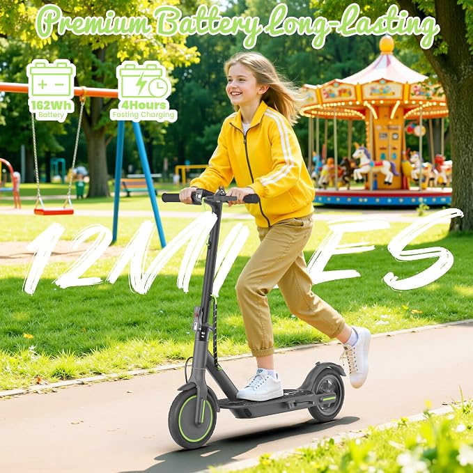 Electric Scooter for Kids Aged 6-10, 350W Motor, 19 Mph Speed & 15 Miles Range, 8.5" Solid Tires, Lightweight Foldable Scooter with Dual Braking System, Max Load 265LBS
