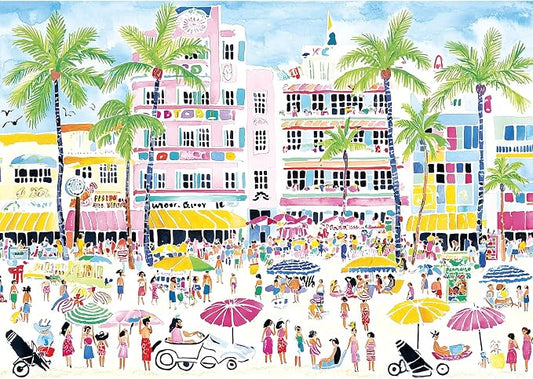 Beach Puzzles for Adults 1000 Pieces, Difficult Challenging Art Jigsaw Puzzles Summertime Seaside Scene for Gifts Adults and Teens for Party Game Family Fun (27.5"x19.7")