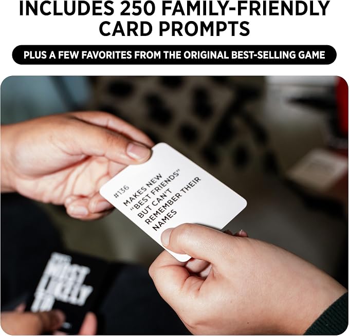 DSS Games Who's Most Likely to...Kinda Clean Family Edition [A Party Game | Great for Adults & Teens | Game Nights & Big Groups]