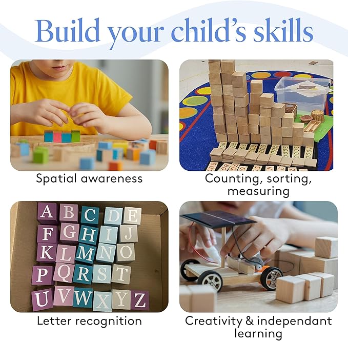 DIY Wood Cubes 1-inch, Pack of 25 Small Wooden Blocks, Wooden Blocks for Crafts, STEM, Building, and Blank Wood Dice, by Woodpeckers