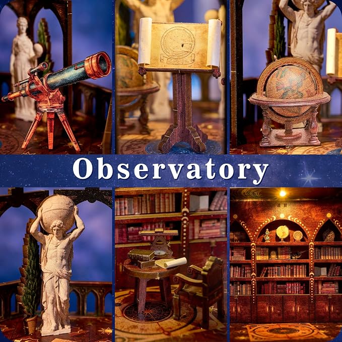 TOYQI Mini House Kit, DIY Miniature Dollhouse Book Nook Kits for Adult | 3D Wooden Puzzle Booknook with LED Light, Diorama Building Home Decor Gifts for Family Lovers