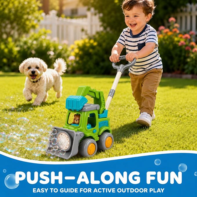 Automatic Bubble Machine for Toddlers,Construction Truck Bubble Lawn Mover W/Light,Bubble Maker Blower Toys for 3 4 5 6 Year Old Boy Girl Kids,Summer Outdoor Pool Backyard Toys for Birthday Party