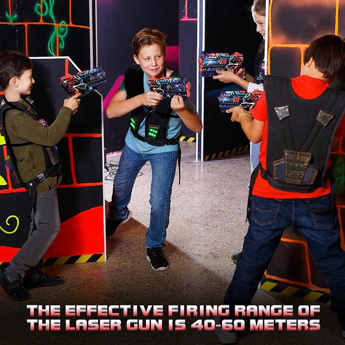 Laser Tag Guns Set of 4 Laser Tag Guns with Digital LED Score Display Vests,Gifts for Teens and Adults Boys & Girls,Adults and Family Fun,Gift for Kids Ages 8 9 10 11 12+Year Old Boy
