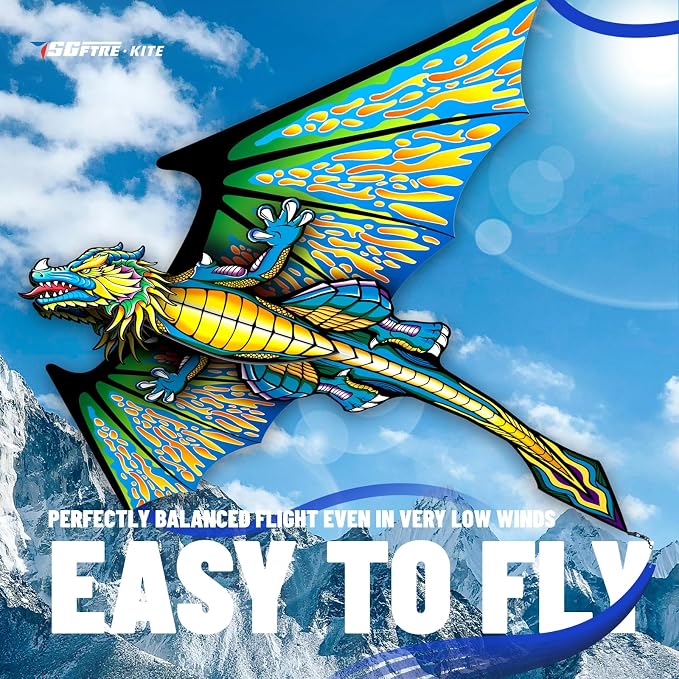 SGftre Complete Kite with Handle, Line & Accessories,Easy to Fly for Kids & Adults, Perfect for Beach, Park, Family Outdoor Activities
