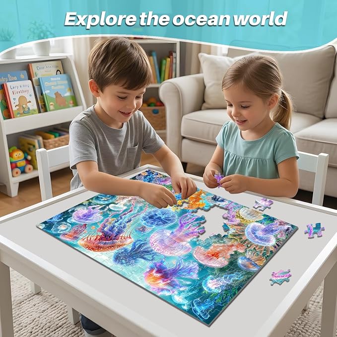 Puzzles for Kids Ages 6-8 8-10 Year Old -200 Piece Jigsaw Puzzle for Adults Toddler Children Learning Educational Puzzles Toys Learning Educational Toys for Boys and Girls