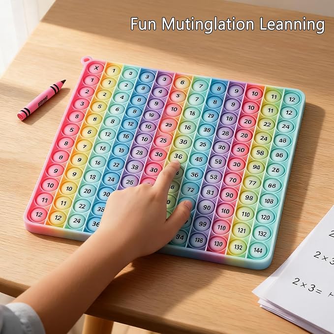 12x12 Digital Multiplication Table Game Flash Cards 3rd Grade Fidget Math Toy, DK-SIMINA Toys for Learning Multiplication Tables, Stress Relief Toys