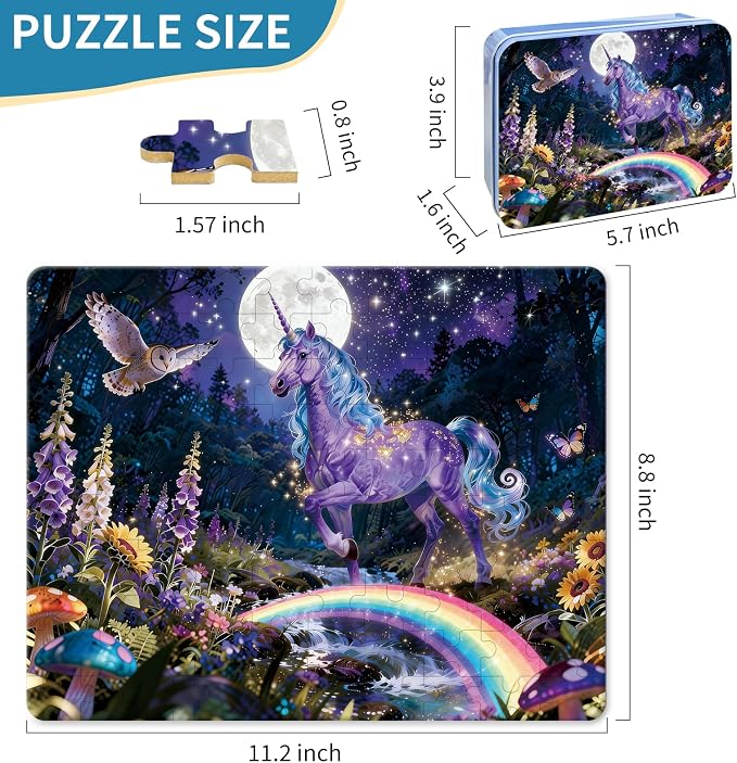 100 Pieces Puzzles for Kids Ages 4-8, Unicorn Educational Kids 100 Piece Puzzle, Children Jigsaw Puzzles Kids Puzzles, Educational Learning Puzzle Toys for Girls and Boys