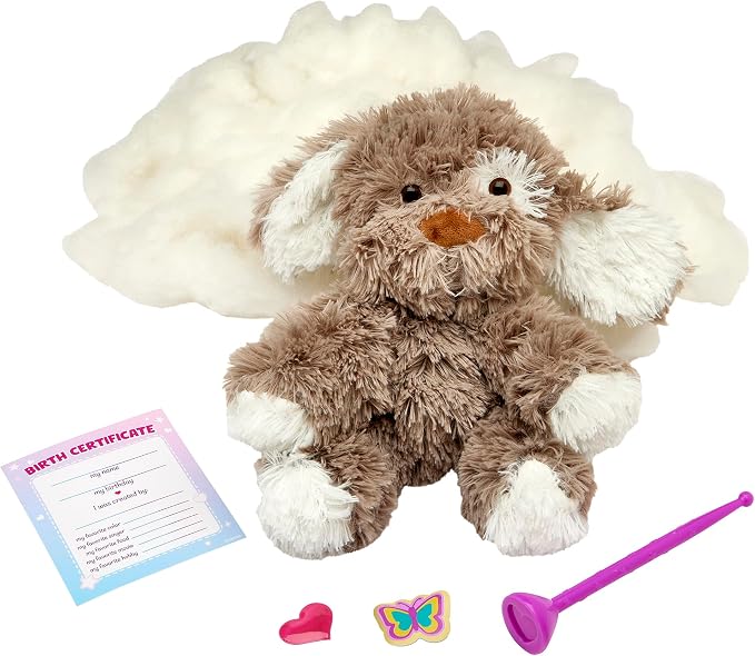 CRA-Z-Stuff & Fluff Friends Stuff Your Own Puppy Plush Toy, DIY Stuffing Kit with Patch, Wishing Heart & Birth Certificate, Ages 6+