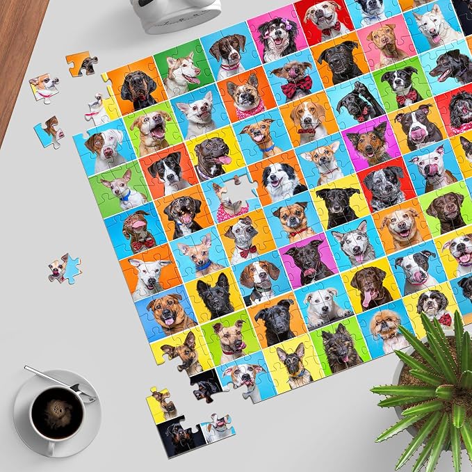 Puzzles for Adults 1000 Pieces, Jigsaw Puzzle, Dog Photo Booth, Fun Challenging Game, Interlock Perfectly No Dust, Gifts for Father's Mother’s Day