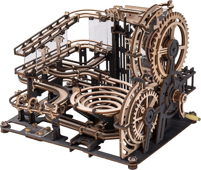 RoWood 3D Puzzles for Adults, Marble Run Model Kits for Adults to Build, Wooden Puzzles Christmas Birthday Gifts - Marble Night City LGA01