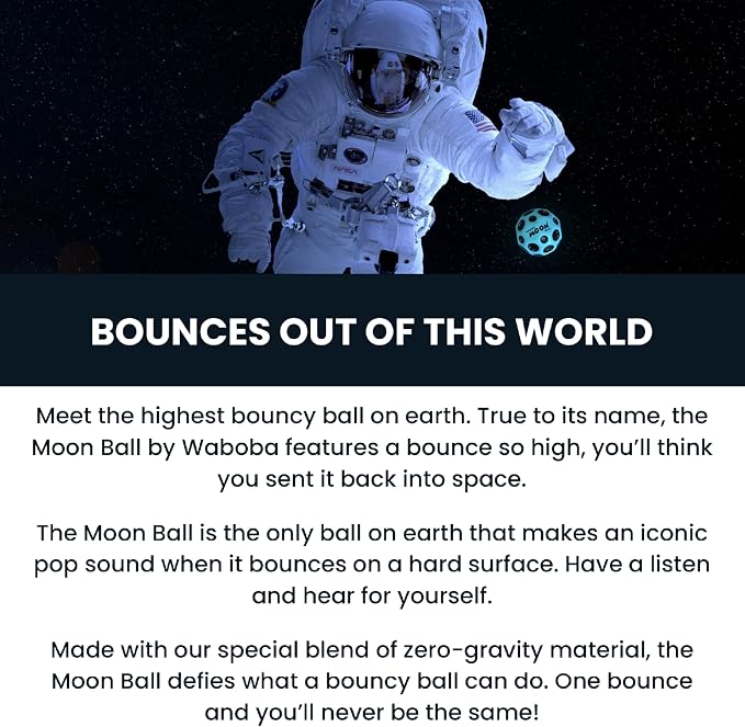 Waboba Gradient Moon Ball 2 Pack - Super Bouncy Wall Balls for Kids and Teens - Outdoor Sports Toy Gift - Rainbow & Undersea