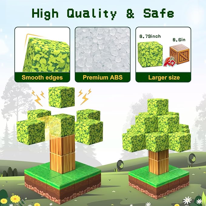 Magnetic Blocks Toys,3D Magnetic Building Toys Blocks Game Set,100PCS Construction Toys for Kids Ages 3+,STEM Sensory Educational Stacking Magnet Blocks, Christmas Birthday Gifts for Boys Girls