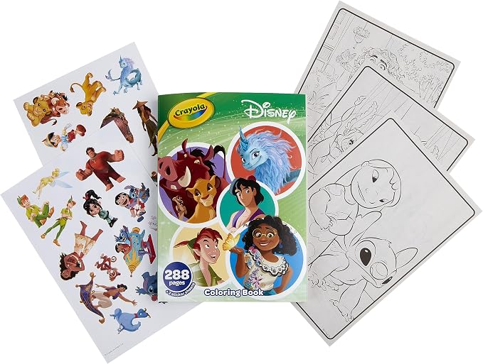 Crayola Coloring Book, Big Book of Disney Animation, 288 Coloring Pages, Gift for Kids, Age 3, 4, 5, 6