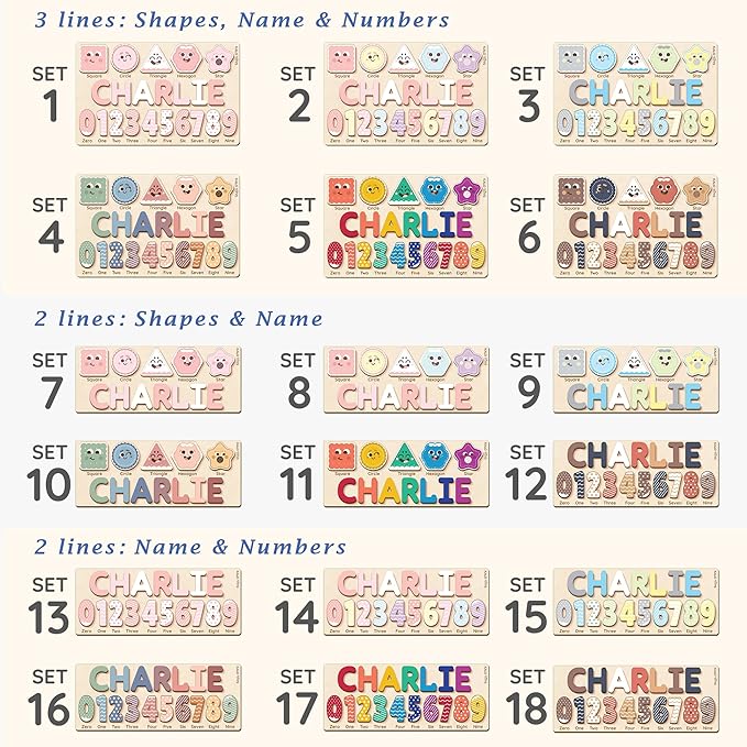 Montessori Wooden Shape & Number Puzzle for Toddlers 1-3 – Learning Board with Shapes, Alphabet Letters & Numbers 0-9 – CPC Certified Educational Toy, Preschool Fine Motor Skills Gift