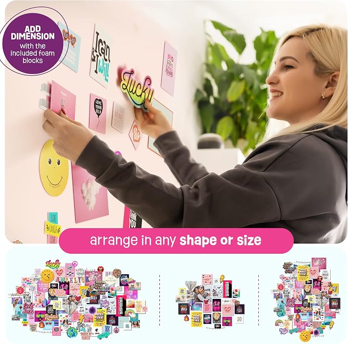 Pretty Me Wall Collage Kit for Teen & Tween Girls - Arts Craft Easter Gift Ideas for Age 11, 12,13, 14, 15, 16 Year Old Girl - Birthday Gifts for Teenage Bedroom Decor - Teens Creative Crafts Kits